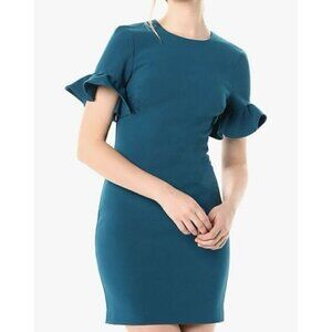 Tory Burch Long Sleeve Marbled Silk Dress